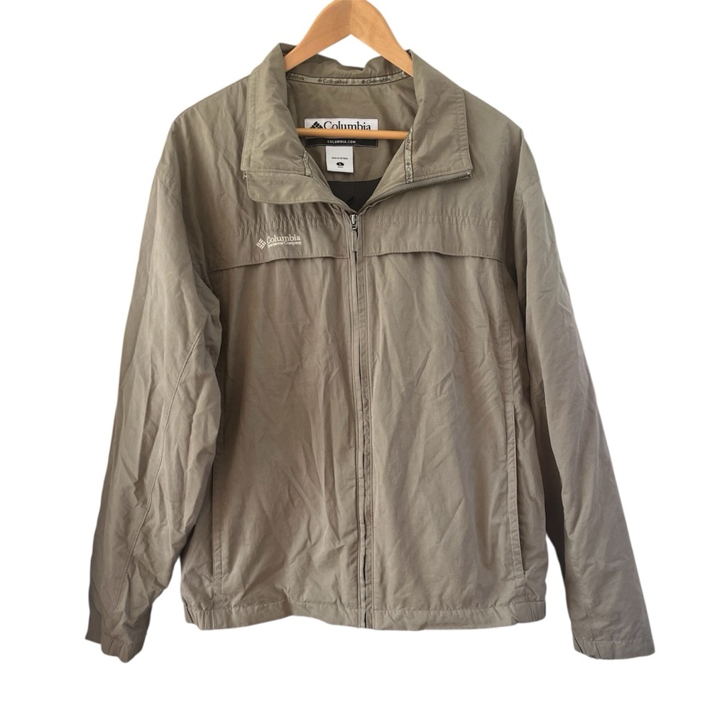 Columbia Northway Jacket Full Zip Mens XL 
Tan Beige Vented Wind Resistant